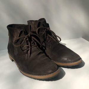 Paul Green Gray Suede Lace Up Bootie